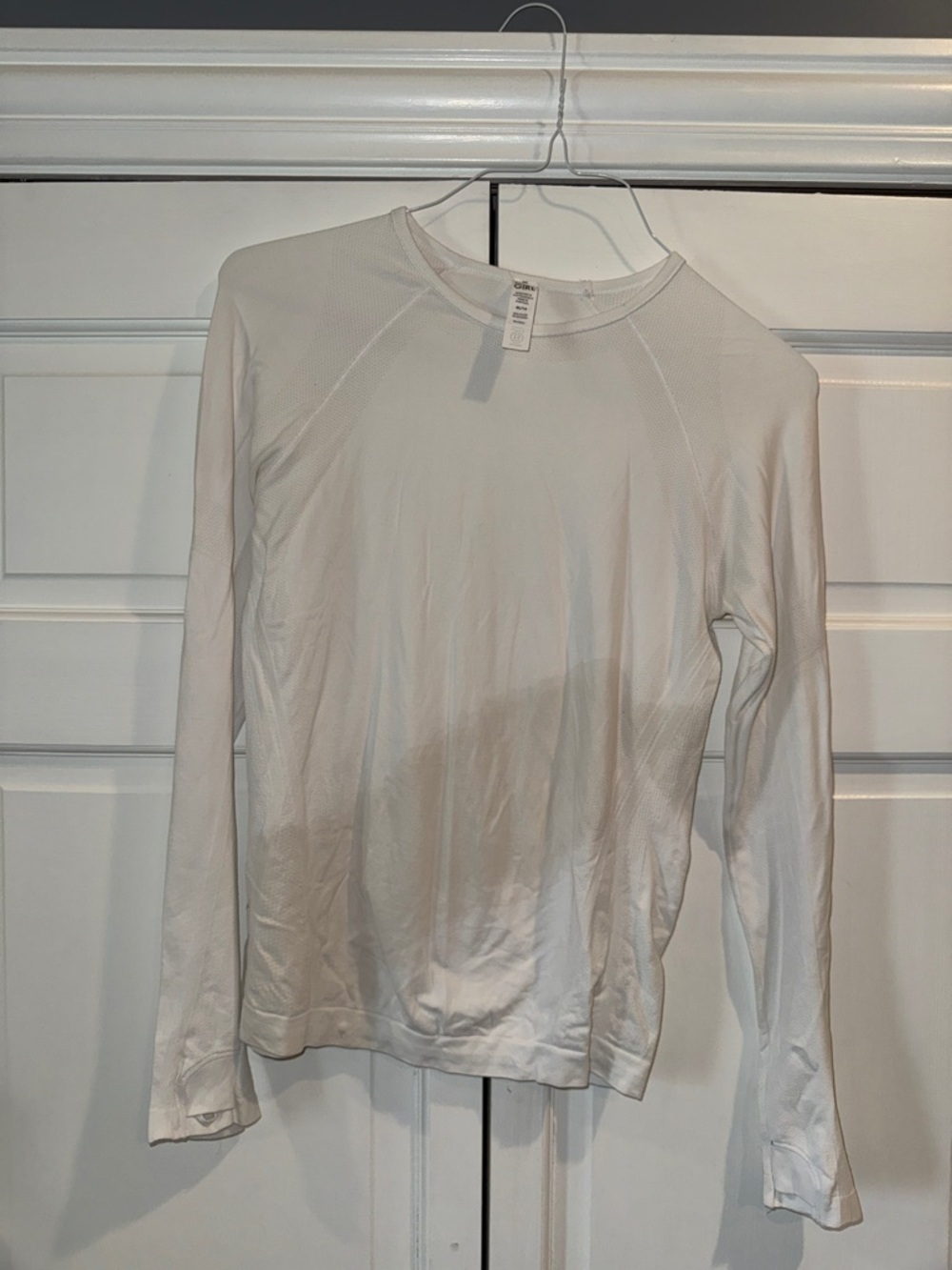 Athleta Girls White Long Sleeve Tee